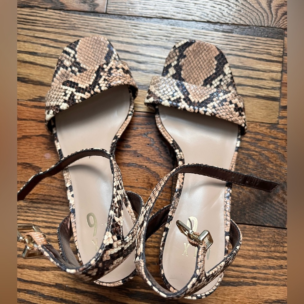 Mix No. 6 Block Heel Snakeskin Sandals